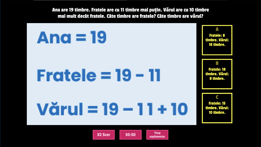 JOC - Probleme care se rezolvă prin două operații diferite