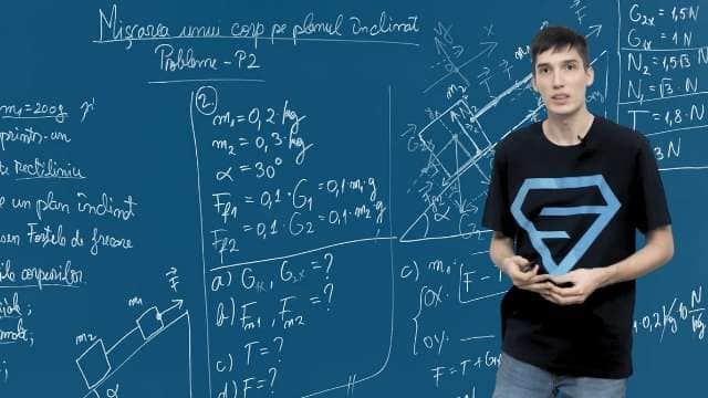 Mișcarea unui corp pe un plan înclinat - Problema 2