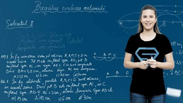 Ex. 1 - Puncte în plan. Coliniaritate, mijlocul unui segment - EN cl. VIII-a