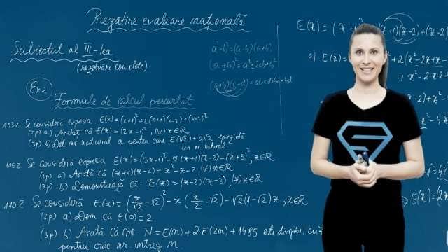 Formule de calcul prescurtat. Exerciții - EN cl. VIII-a
