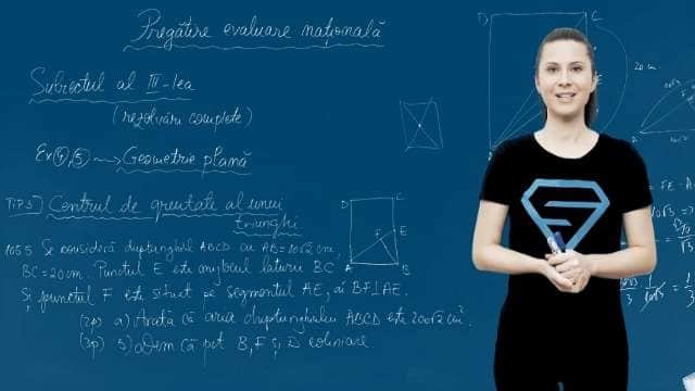 Geometrie plană. Centrul de greutate al unui triunghi - P2 - EN cl. VIII-a