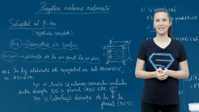 Geometrie în spațiu. Distanța de la un punct la un plan - P2 - EN cl. VIII-a