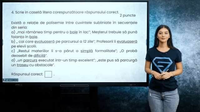 Vocabular - Sensul cuvintelor - Polisemie - EN cl. VIII-a