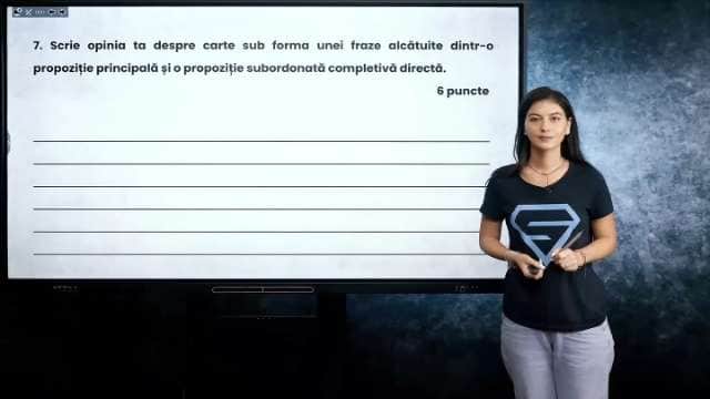 Alcătuirea unei fraze din două prop.: principală, subordonată completivă direct - EN cl. VIII-aă