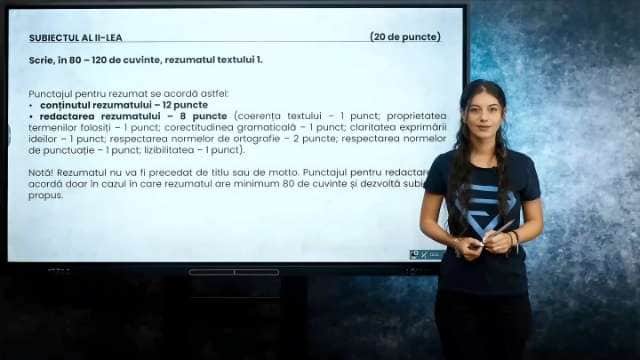 Rezumatul unui text - Conținut, redactare - EN cl. VIII-a