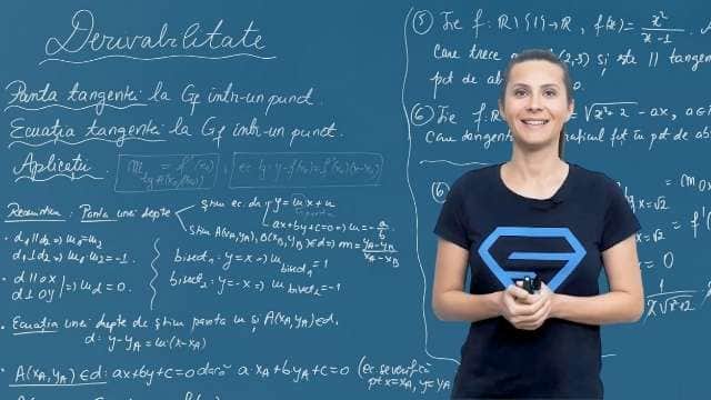 Panta și ecuația tangentei la graficul funcției într-un punct - P3