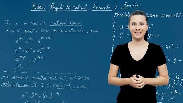 Puteri. Reguli de calcul. Exemple