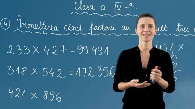 Înmulțirea când factorii au cel mult trei cifre
