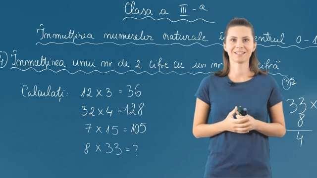 Înmulțirea numerelor de doua cifre cu un număr de o cifră