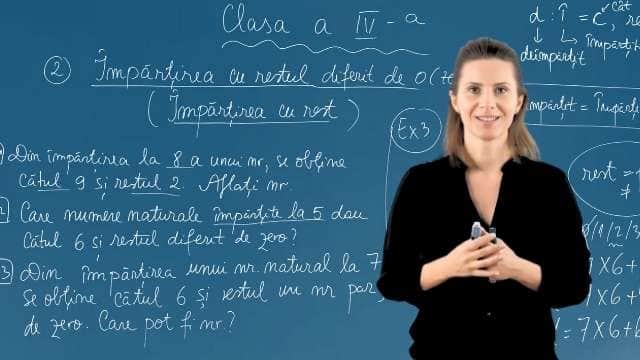 Împărțirea cu restul diferit de zero. Exerciții