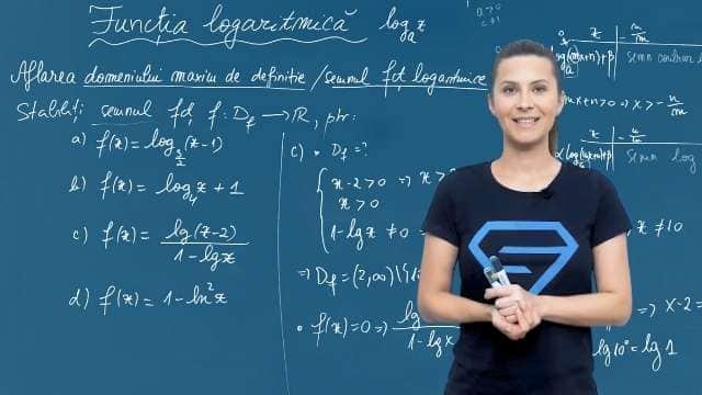 Funcția logaritmică - Aflarea domeniului maxim de definiție - P2