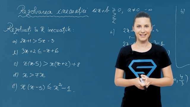 Rezolvarea ecuației ax+b>=0, a diferit de zero