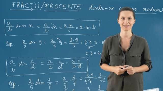 Fracții / procente dintr-un număr natural / fracție ordinară