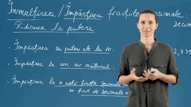 Înmulțirea / împărțirea / ridicarea la putere fracțiilor zecimale cu un nr. finit de zecimale nenule